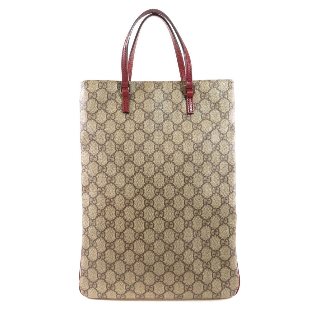 Gucci leather Supreme GG Tote Canvas handles Vertical red
